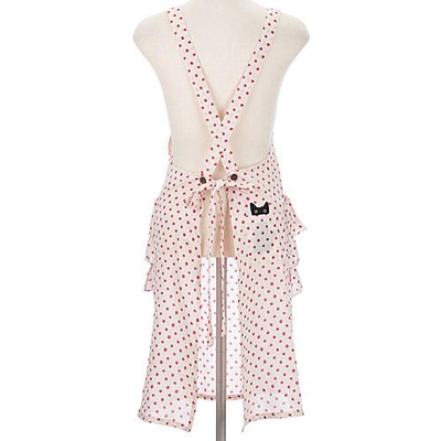 ねこ雑貨 エプロン】サロンエプロン マタノアツコ 黒猫水玉フリル